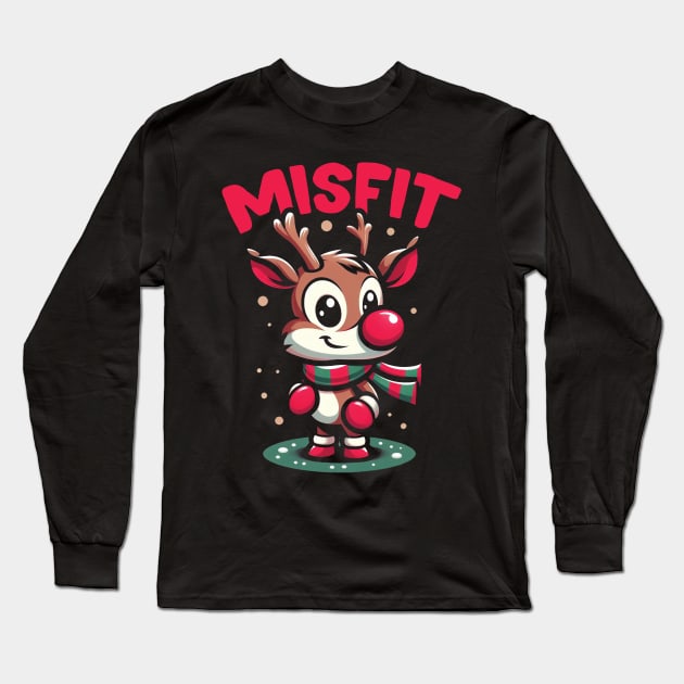 Misfit Reindeer - Rudolph the Red-Nosed Long Sleeve T-Shirt by Trendsdk